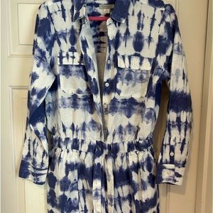 NWT outerknown shorts SEA romper tie dye shortall with tie